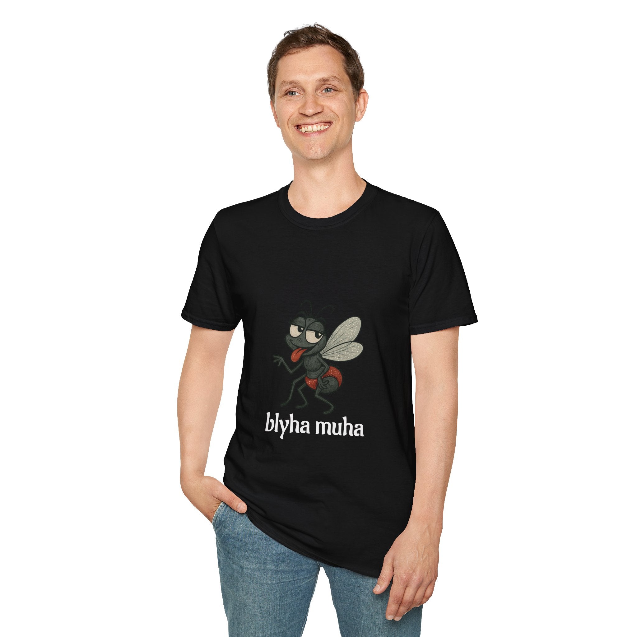 Blyaha Muha Russian Phrase Funny Quote T-Shirt | Slavic Humor Tee | Gift for him Gift for her
