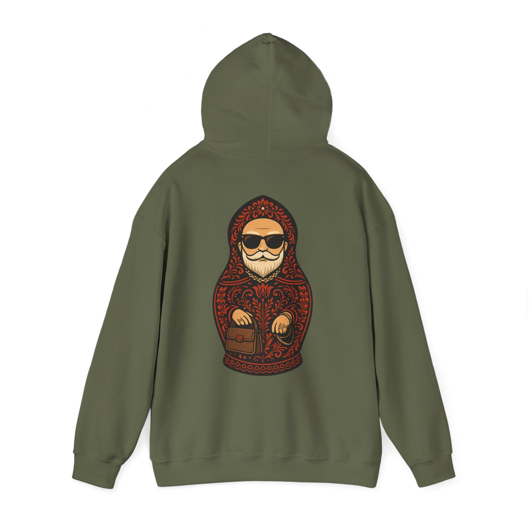 Dedushka Matryoshka Doll Hoodie | Russian Nesting Doll Illustration | Grandpa Gift | Granddad