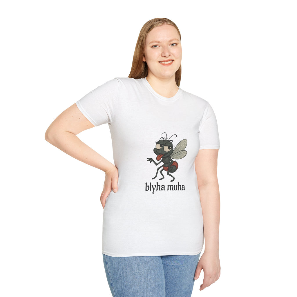 Blyaha Muha Russian Phrase Funny Quote T-Shirt | Slavic Humor Tee | Gift for him Gift for her