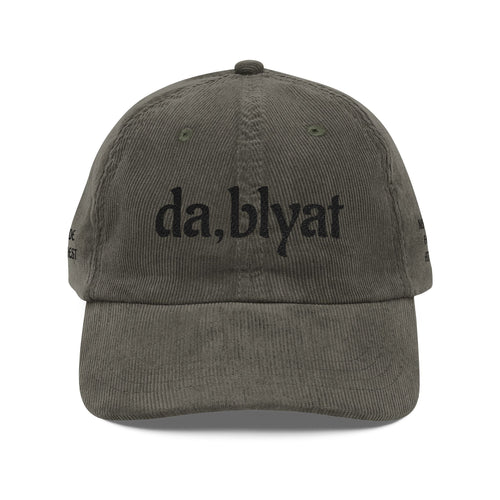 da, blyat Embroidered Corduroy Cap | Vintage Russian Slang Hat