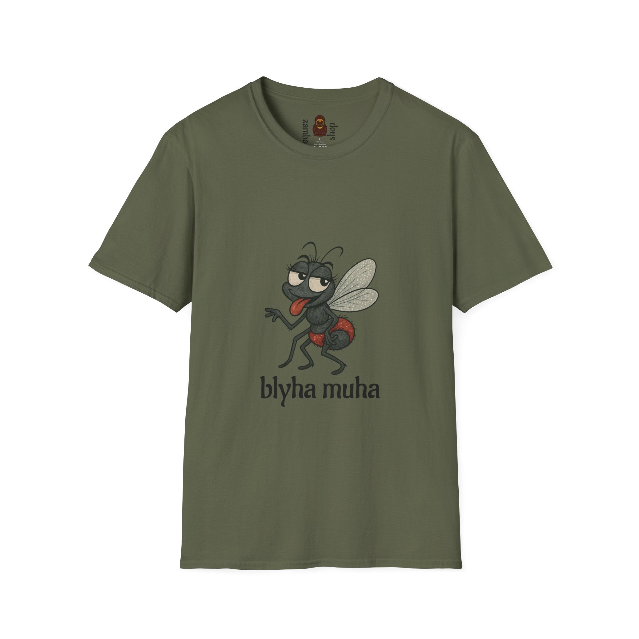 Blyaha Muha Russian Phrase Funny Quote T-Shirt | Slavic Humor Tee | Gift for him Gift for her