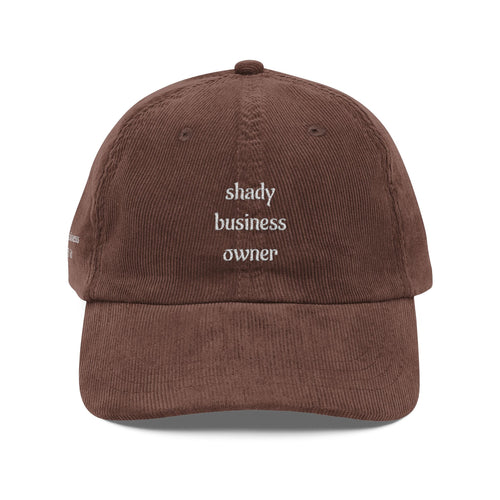 business owner hat | Corduroy Cap with Embroidery