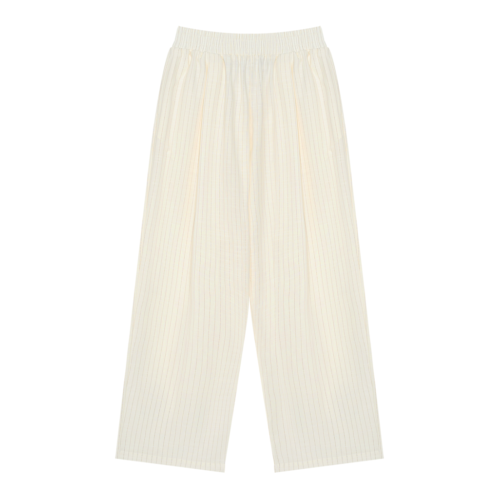 Unisex Striped Pleated Pants