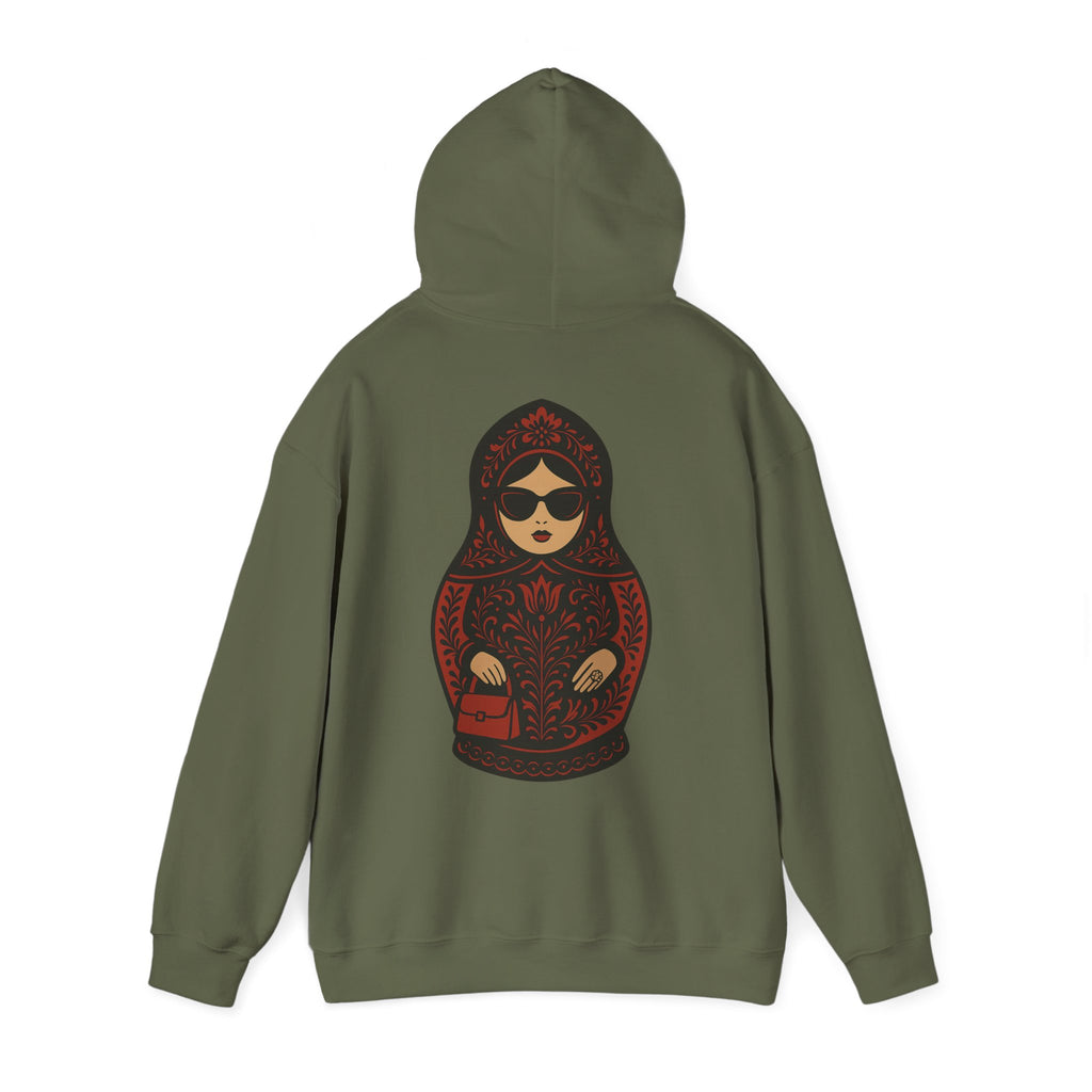 Babushka Matryoshka Doll Hoodie | Russian Nesting Doll Illustration | Grandma Gift