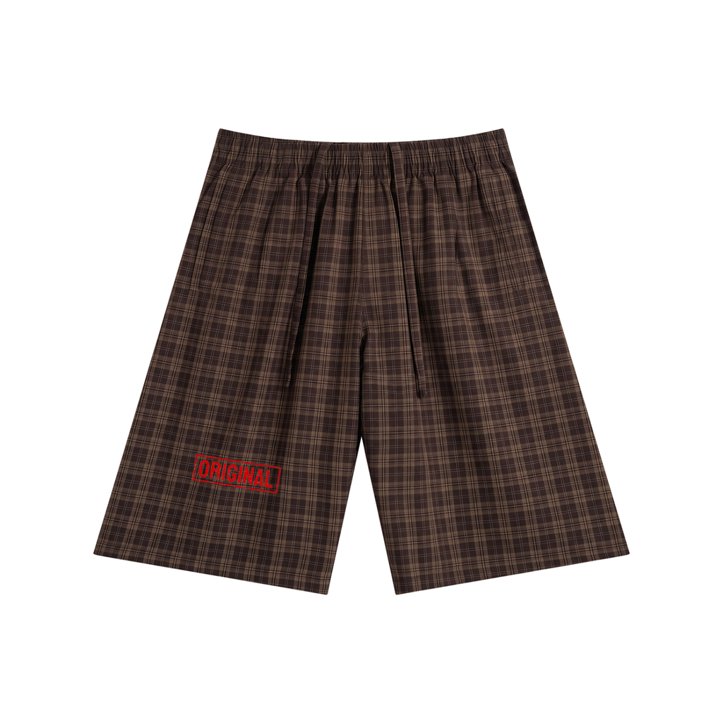 Unisex Plaid Wide Leg Shorts