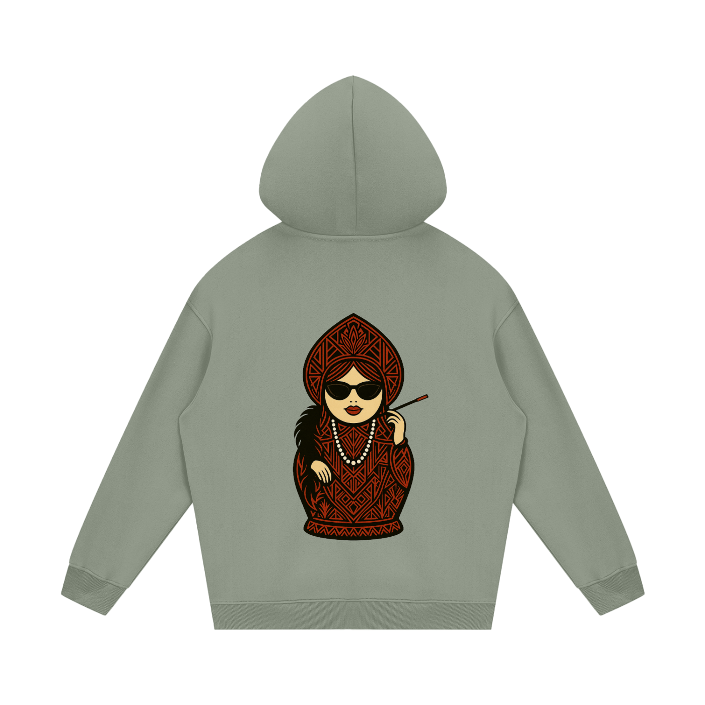 Babushka Grandma Hoodie | Streetwear Unisex Fleece Hoodie