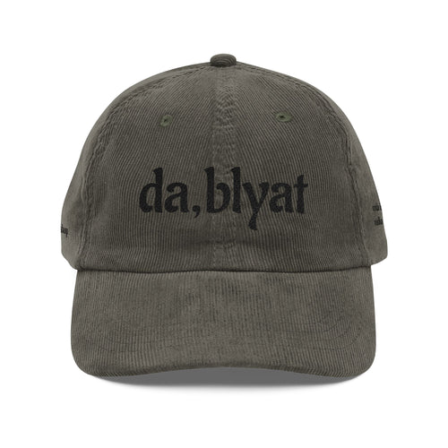 da, blyat Embroidered Corduroy Cap | Vintage Russian Slang Hat