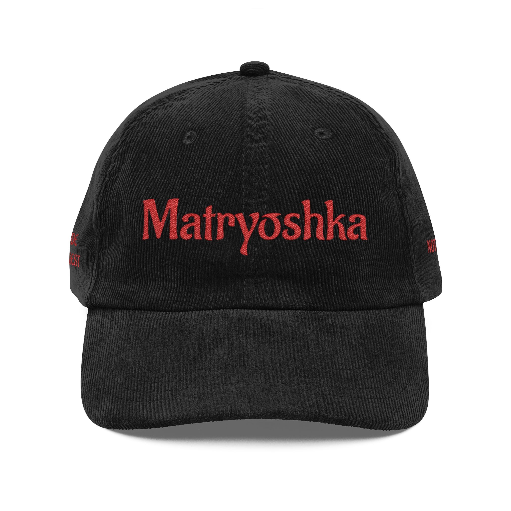 Matryoshka embroidered corduroy cap | Vintage cord cap