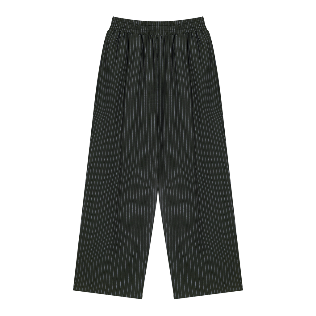 Unisex Striped Pleated Pants