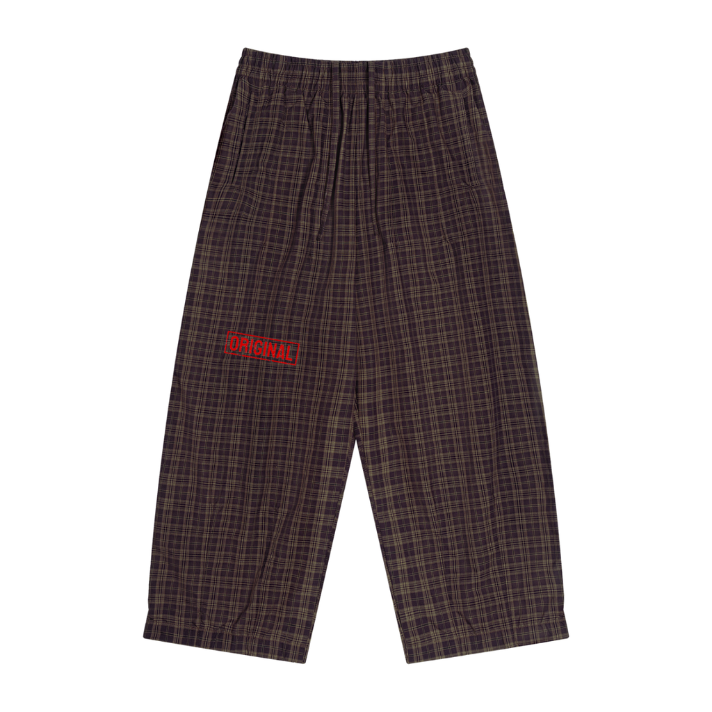 Unisex Plaid Wide Leg Pants