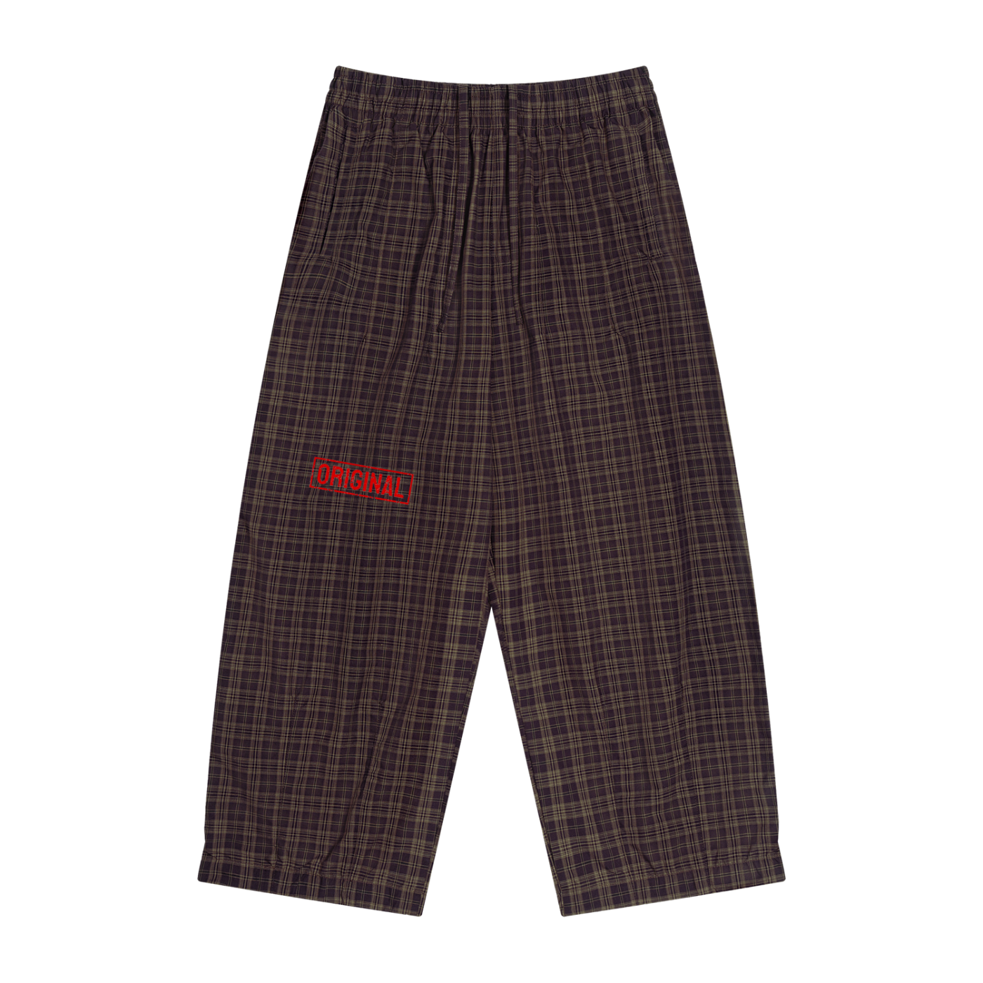 Unisex Plaid Wide Leg Pants