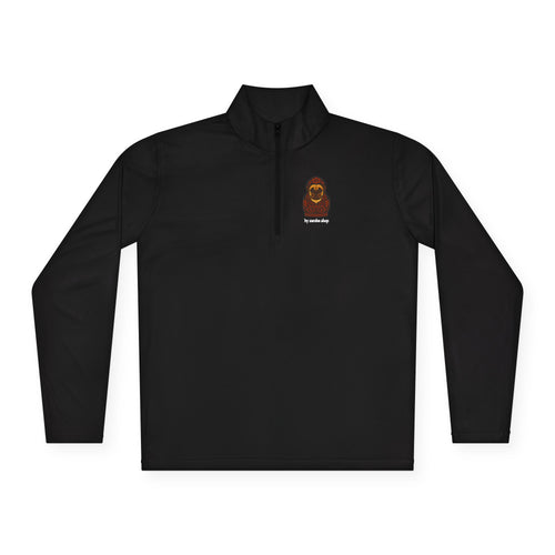 Babushka Weightlifting Illustration Quarter-Zip Pullover | Funny Slavic Quote | Sport Wear