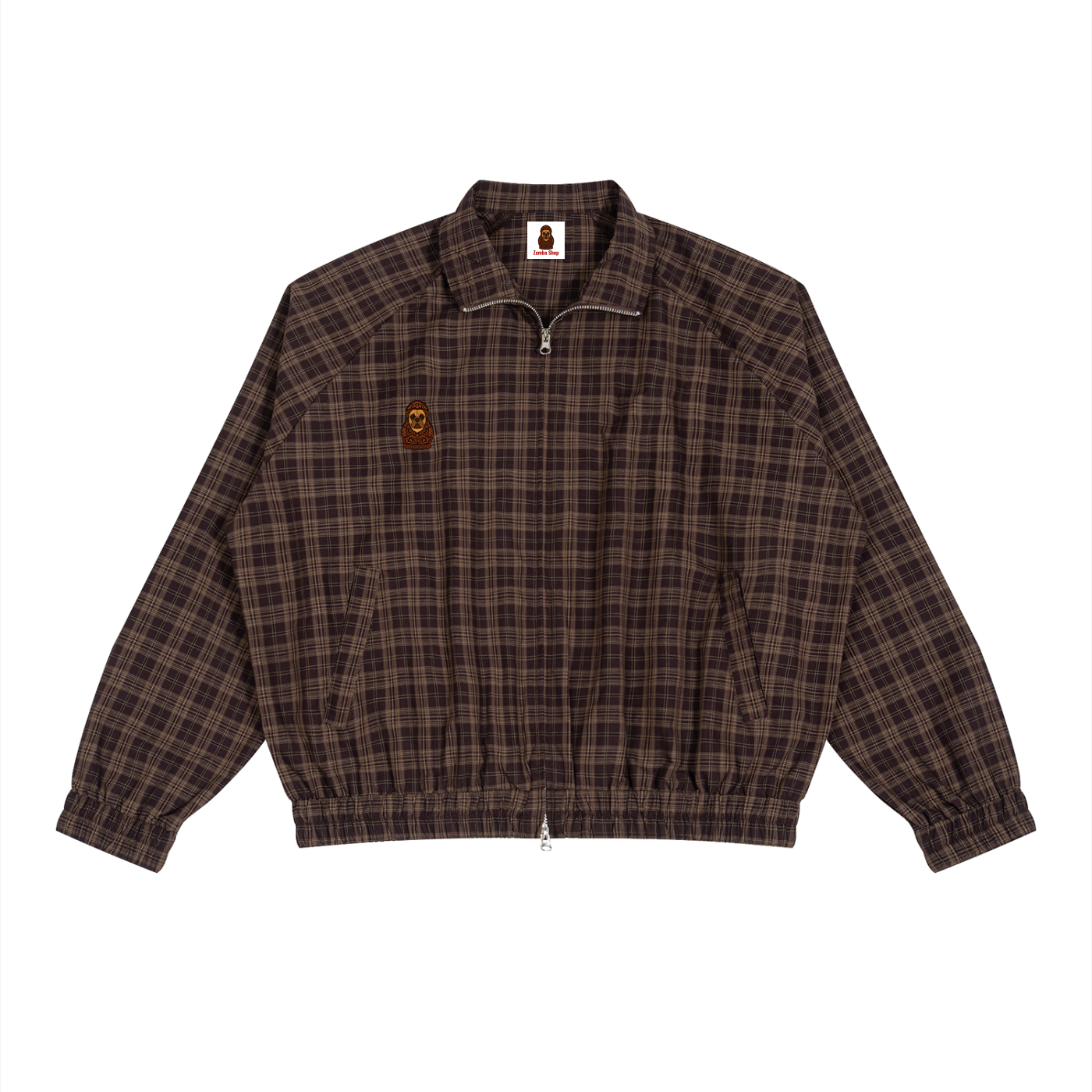 Unisex Plaid Full-Zip Track Jacket