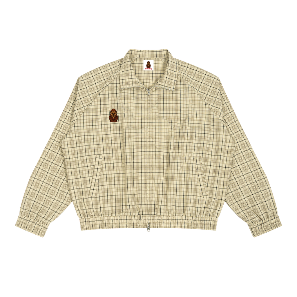 Unisex Plaid Full-Zip Track Jacket