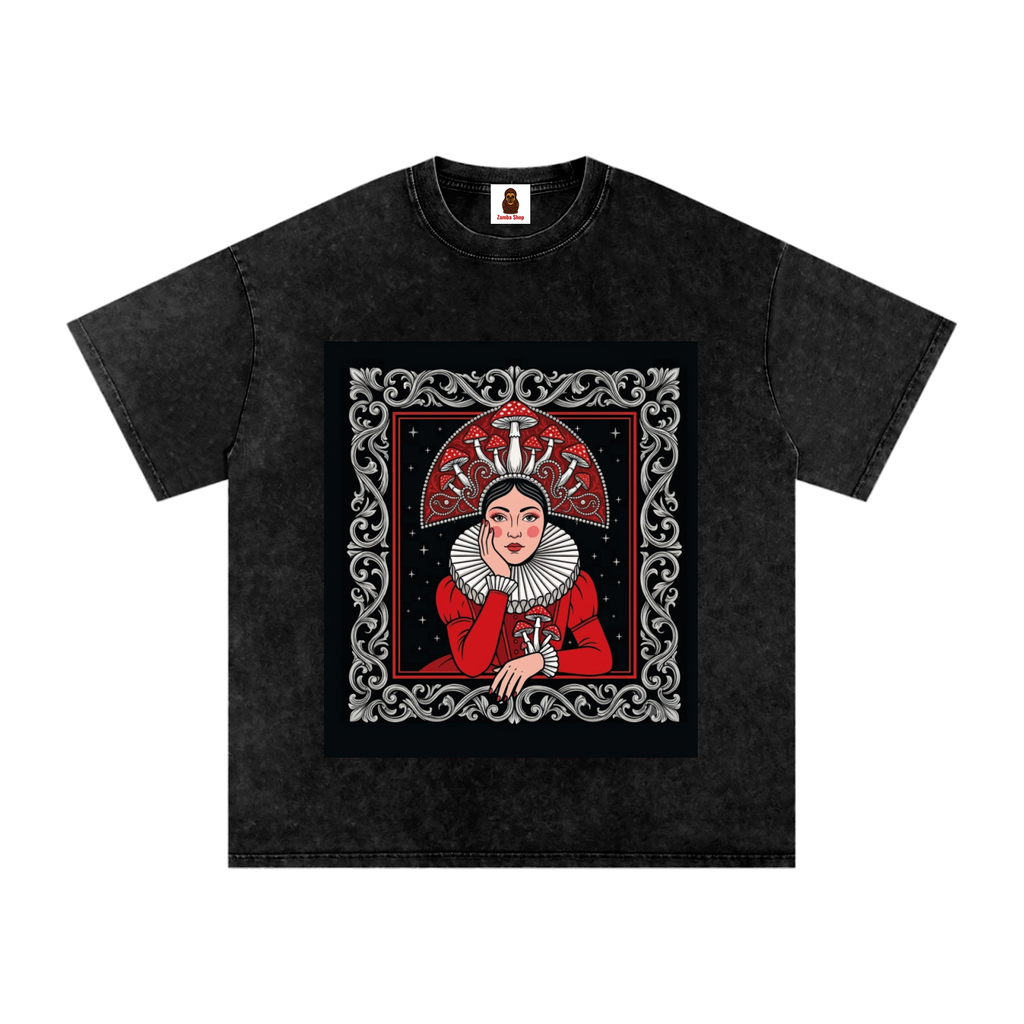 Madam in Frame |Snow Washed Oversized Cotton T-Shirt