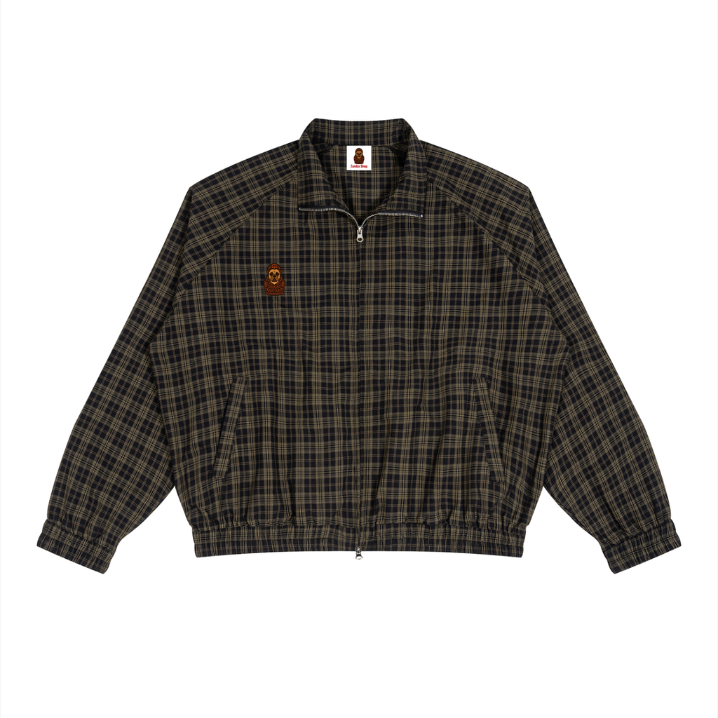 Unisex Plaid Full-Zip Track Jacket