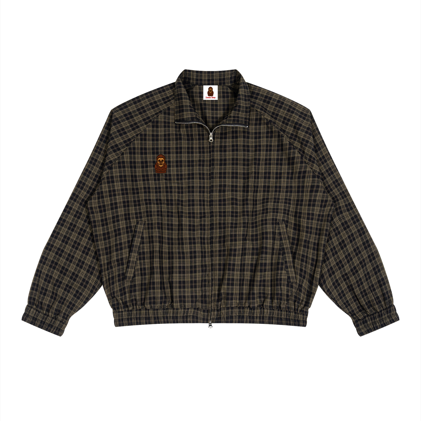 Unisex Plaid Full-Zip Track Jacket