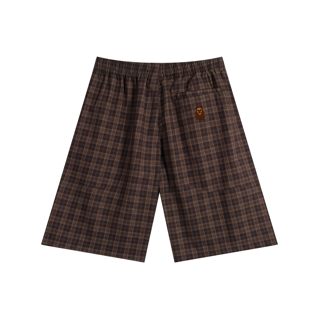 Unisex Plaid Wide Leg Shorts