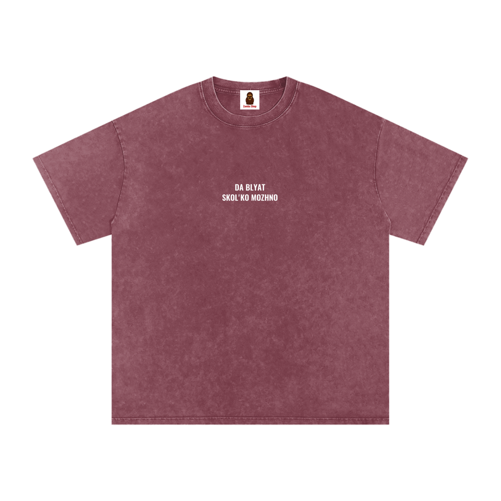 Da blyat skol'ko mozhno Snow Washed Oversized Cotton T-Shirt