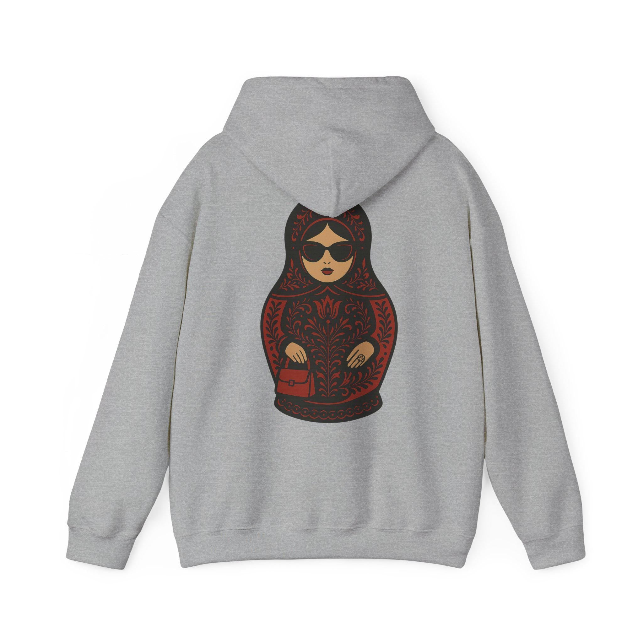 Babushka Matryoshka Doll Hoodie | Russian Nesting Doll Illustration | Grandma Gift
