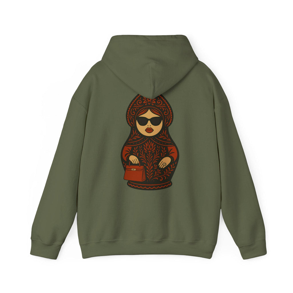 Slavic Matryoshka Doll Hoodie | Russian Nesting Doll Folk Art Print, Cozy Warmth