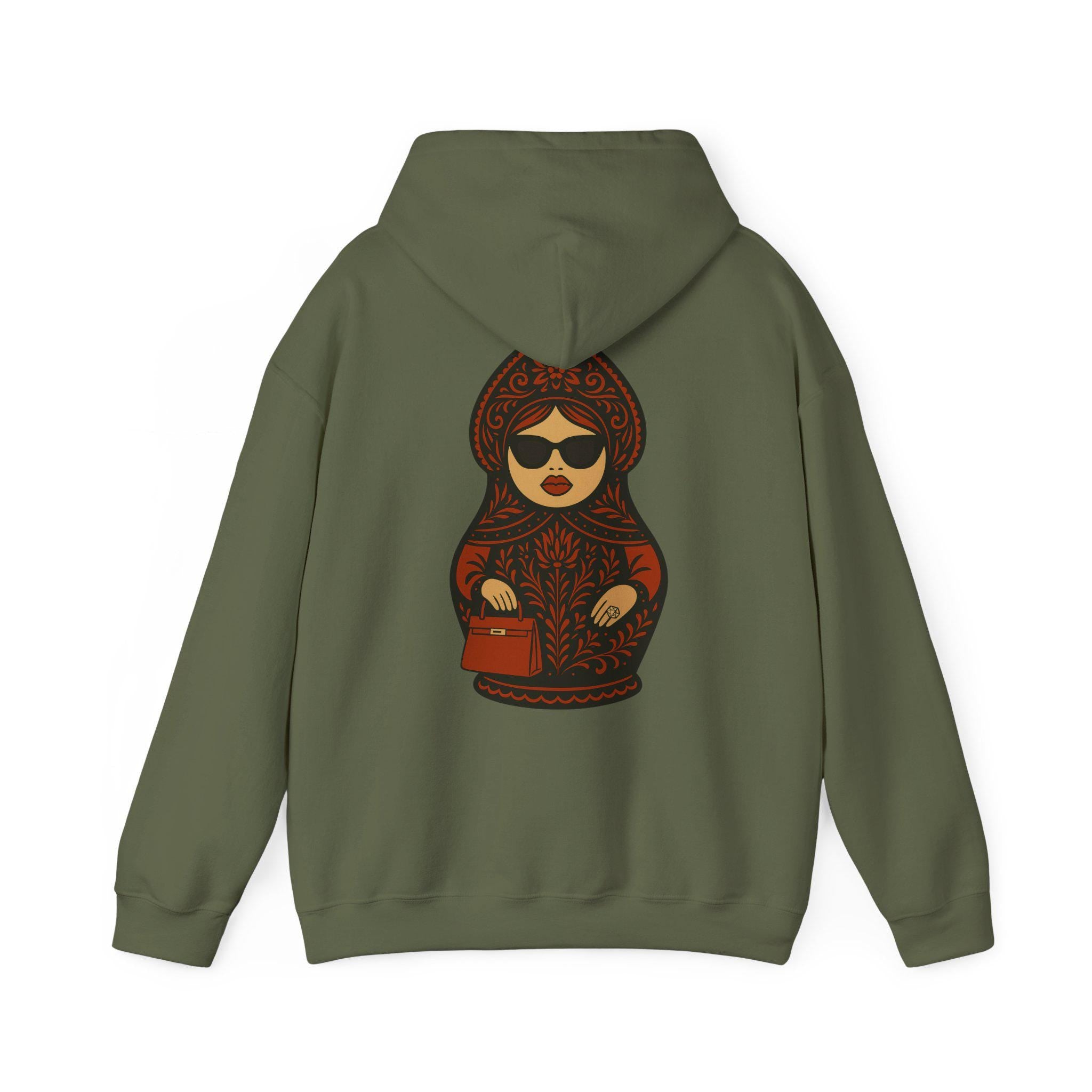 Slavic Matryoshka Doll Hoodie | Russian Nesting Doll Folk Art Print, Cozy Warmth