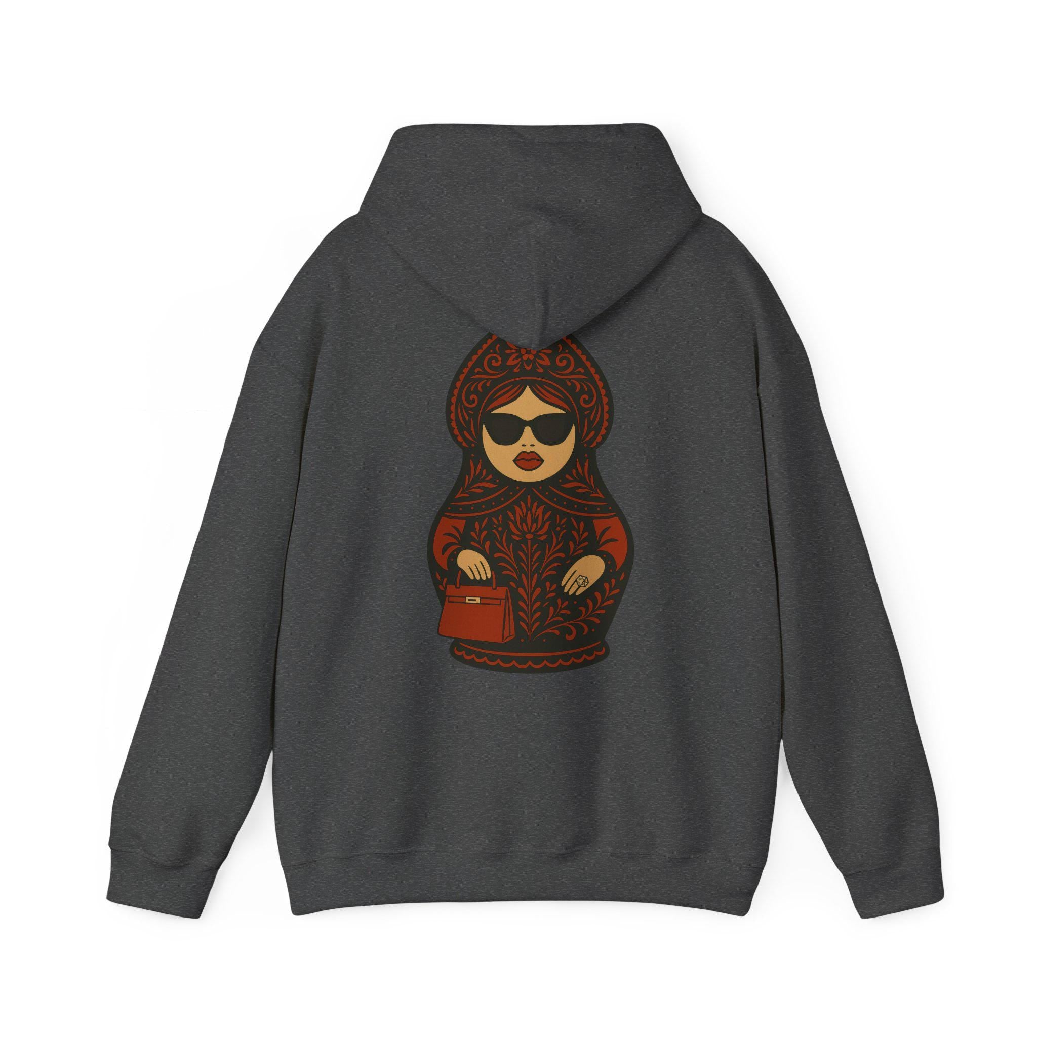 Slavic Matryoshka Doll Hoodie | Russian Nesting Doll Folk Art Print, Cozy Warmth