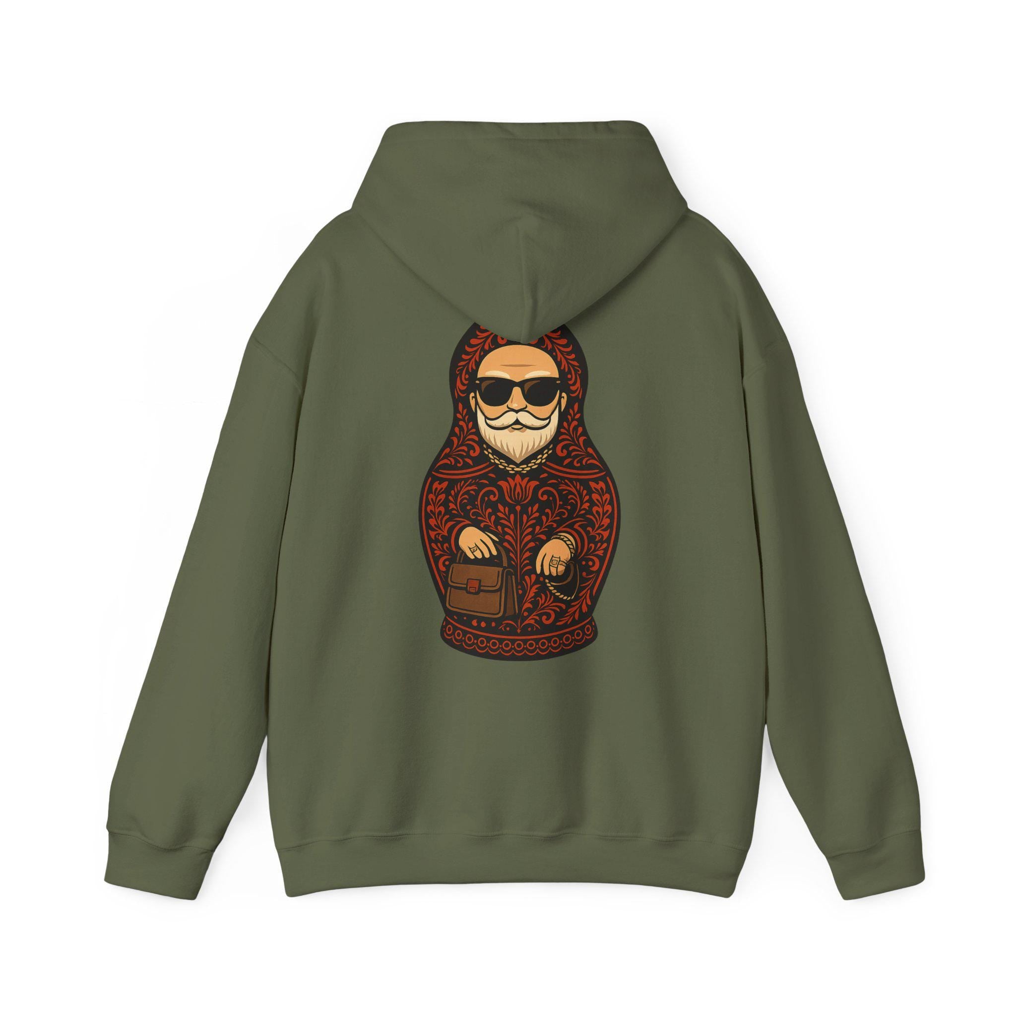 Dedushka Matryoshka Doll Hoodie | Russian Nesting Doll Illustration | Grandpa Gift | Granddad