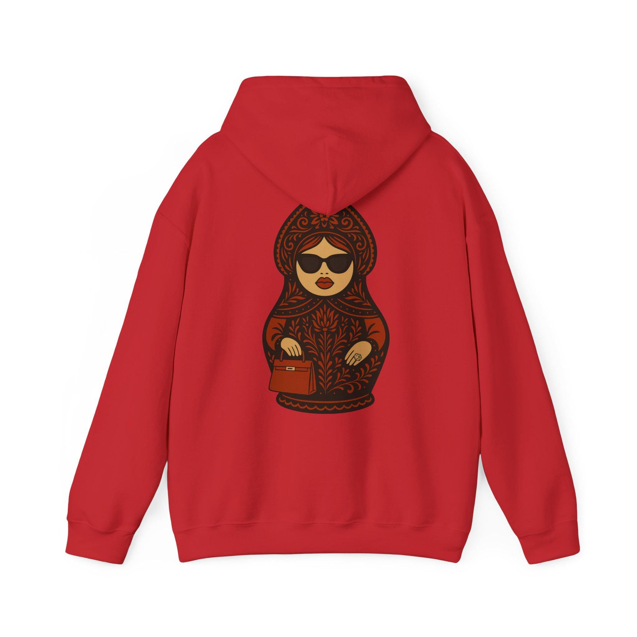 Slavic Matryoshka Doll Hoodie | Russian Nesting Doll Folk Art Print, Cozy Warmth