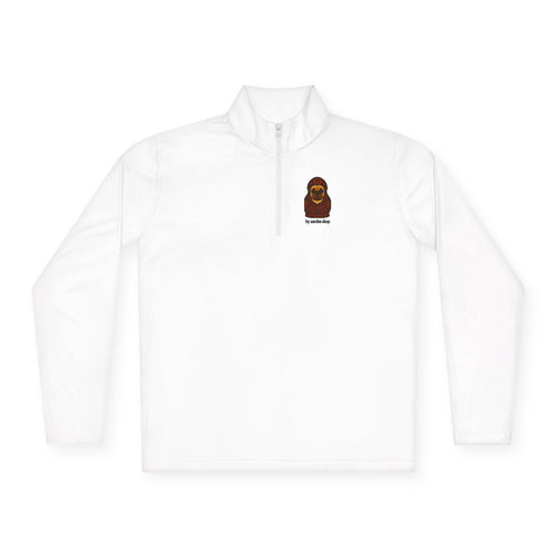 Babushka Weightlifting Illustration Quarter-Zip Pullover | Funny Slavic Quote | Sport Wear
