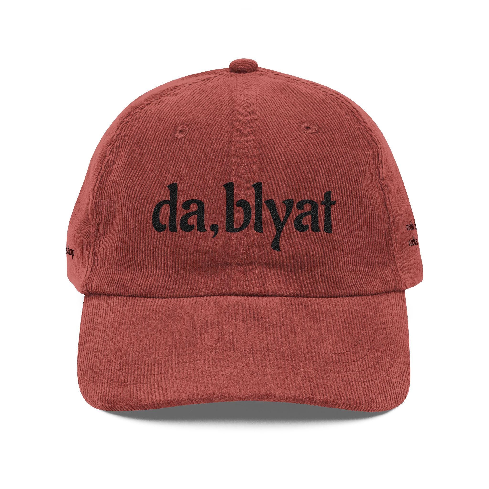 da, blyat Embroidered Corduroy Cap | Vintage Russian Slang Hat