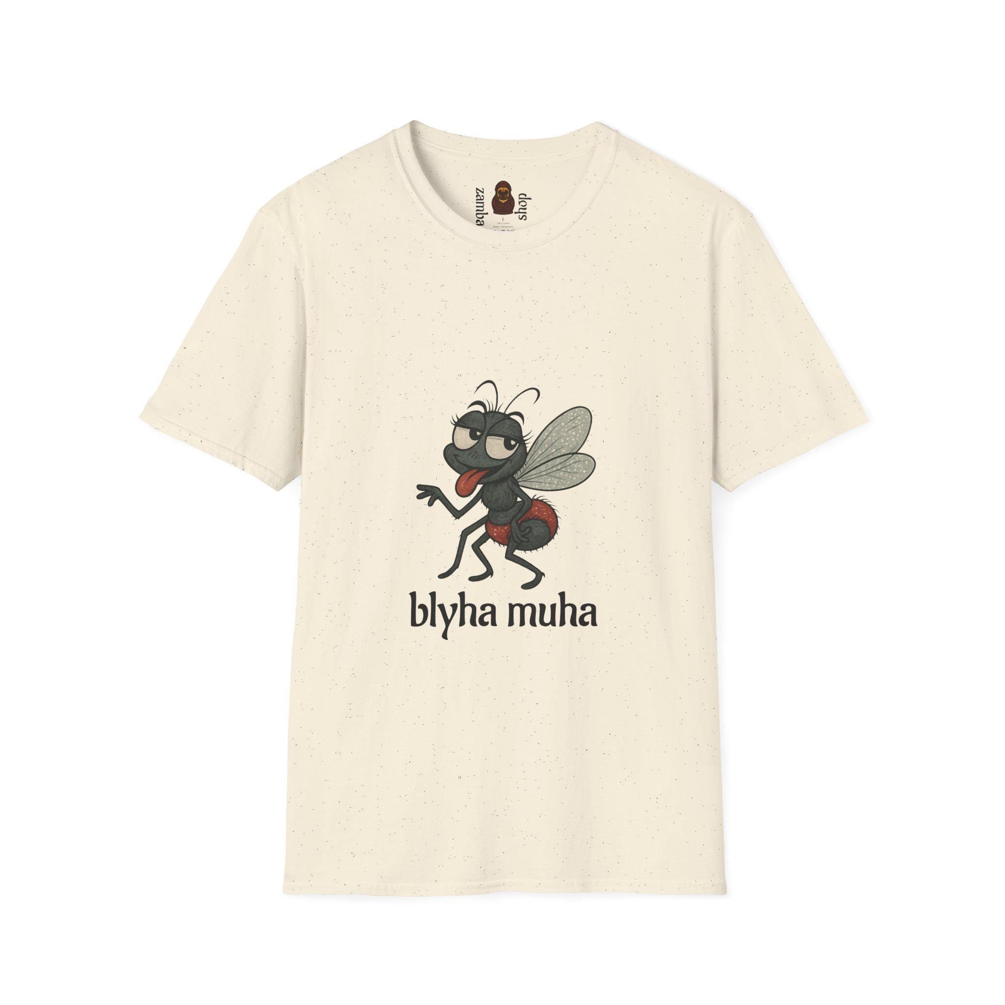 Blyaha Muha Russian Phrase Funny Quote T-Shirt | Slavic Humor Tee | Gift for him Gift for her