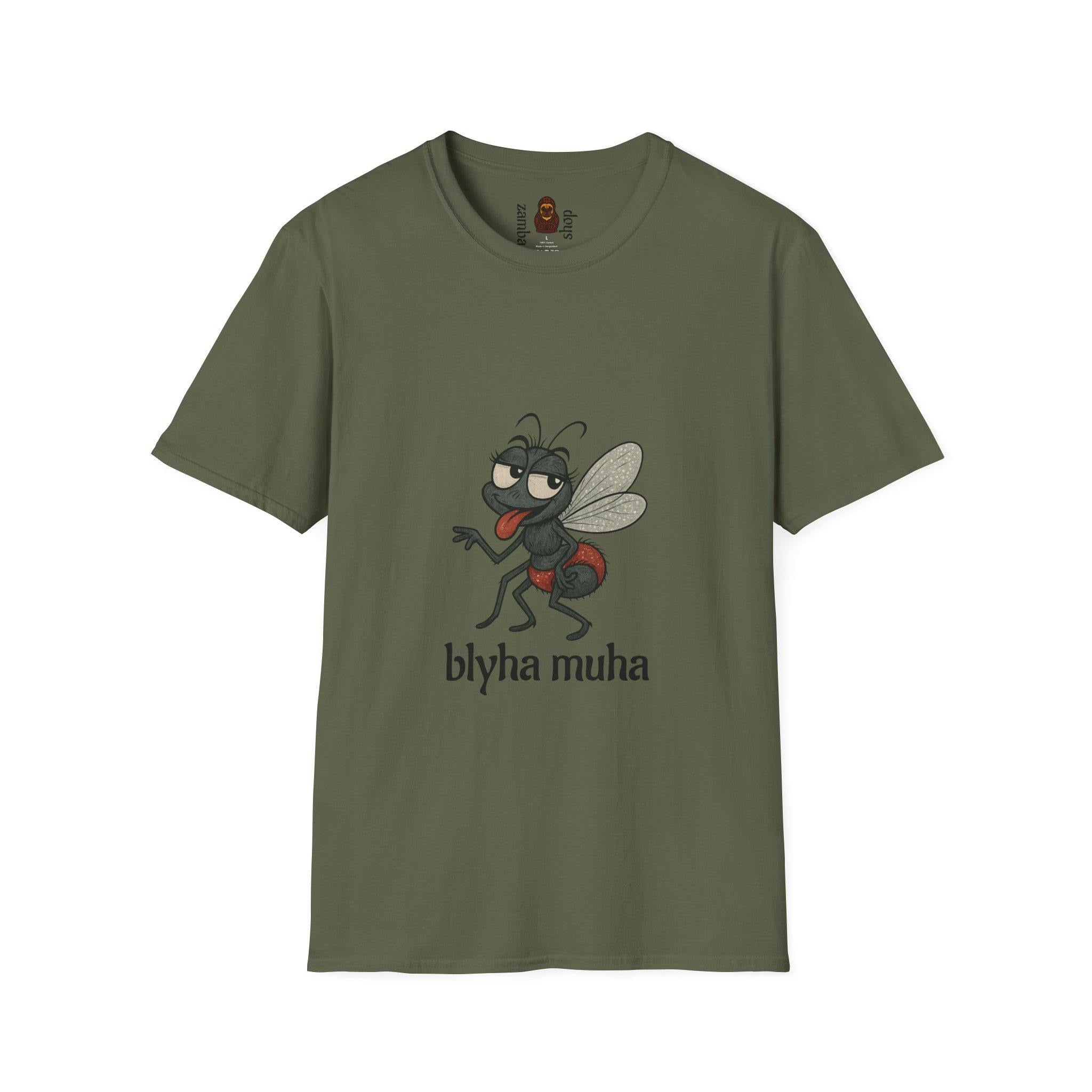 Blyaha Muha Russian Phrase Funny Quote T-Shirt | Slavic Humor Tee | Gift for him Gift for her
